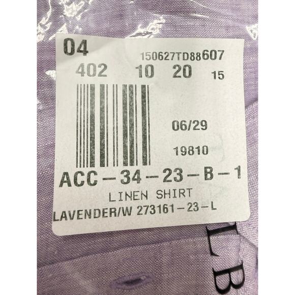 Talbots Lavender Cross Dye Linen Shirt PL (Petite Large) NWT - Picture 4 of 5
